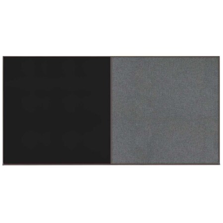 United Visual Products Enclosed Corkboard, 1 Door, 72"x36", 4" Fra UV3411-BLACK-PEARL